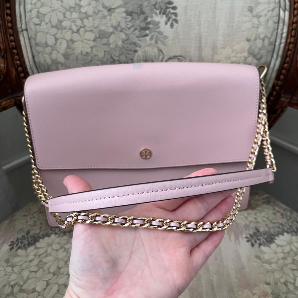 Tory Burch Blush Pink Shoulder Bag with Gold Chain